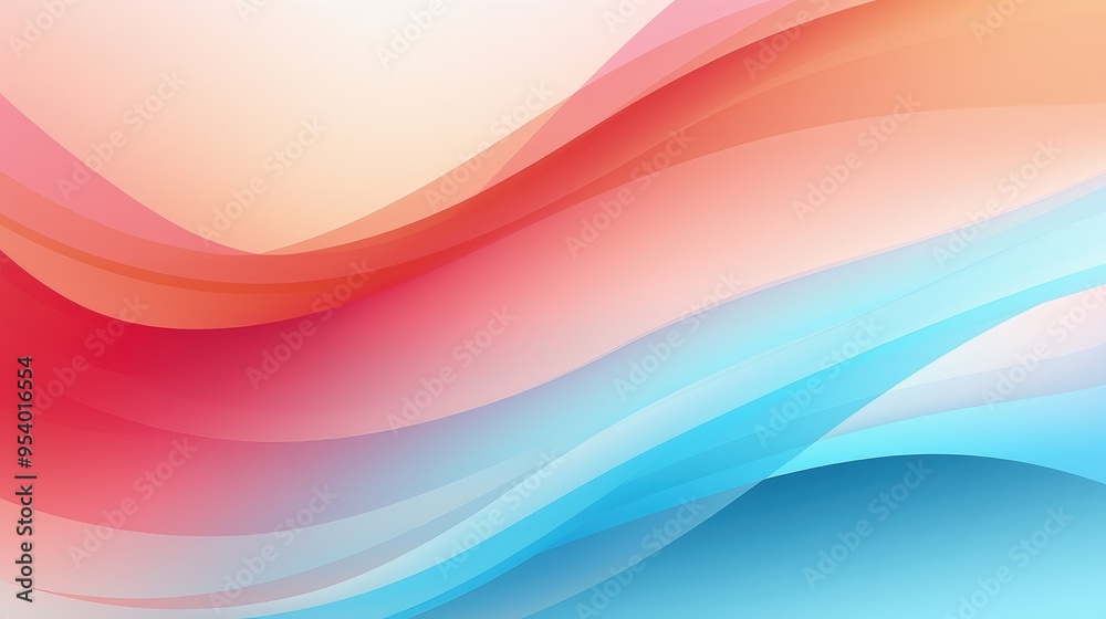 Obraz premium A vibrant abstract design featuring flowing waves of red, pink, and blue, ideal for backgrounds or graphic projects.