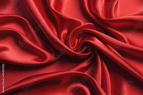 Obraz na płótnie Red silk or satin luxury fabric texture can use as abstract background. Top view. w salonie