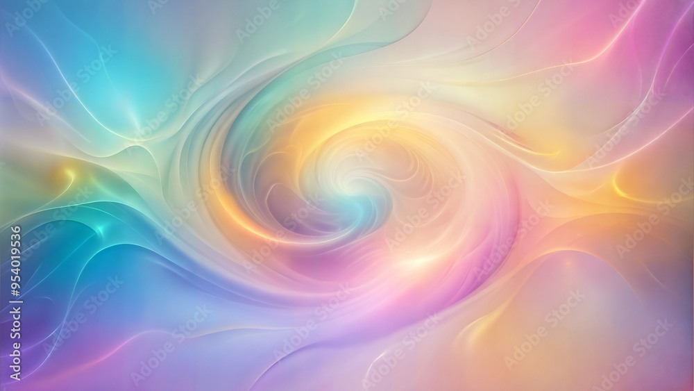 Obraz premium Soft pastel swirl, abstract flowing colors, ethereal and calming background