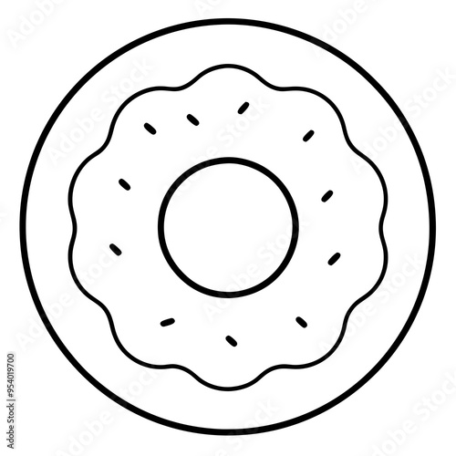 Donut Icon Line Art