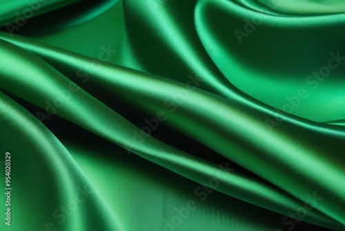Obraz na płótnie Smooth elegant green silk or satin luxury cloth texture can use as abstract background. Luxurious background design w salonie