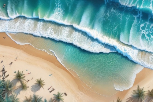 Obraz na płótnie Dee Why Beach Aerial Waves w salonie