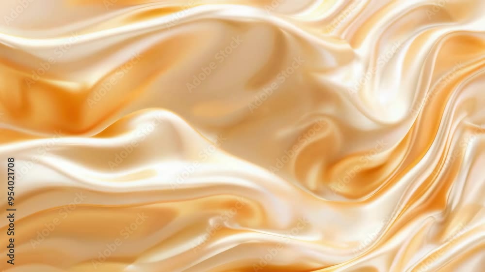 Abstract flowing golden silk fabric background with smooth texture and luxurious sheen, ideal for elegant and sophisticated design backgrounds Abstract flowing golden silk fabric background with smooth texture and luxurious sheen, ideal for elegant and sophisticated design backgrounds