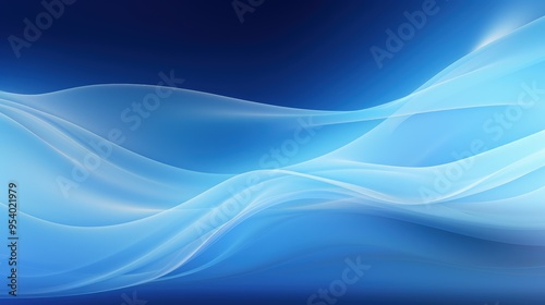 A soothing abstract design featuring flowing blue waves, creating a sense of tranquility and depth.