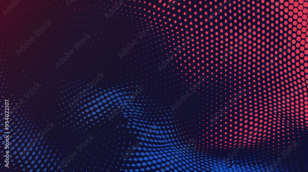 Abstract pattern featuring a gradient of red and blue dots, creating a dynamic visual effect. Abstract pattern featuring a gradient of red and blue dots, creating a dynamic visual effect.