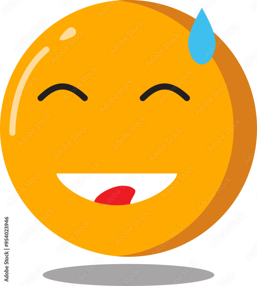 Fototapeta premium Sweat Emoticon Expression