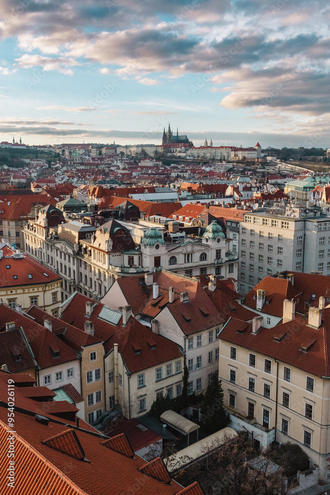 Beautiful winter sunset in Prague Beautiful winter sunset in Prague