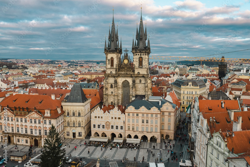 Beautiful winter sunset in Prague Beautiful winter sunset in Prague