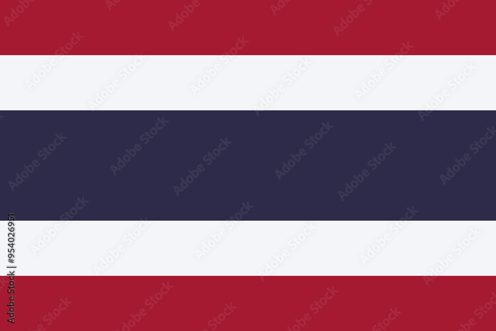 The official national flag of Thailand. Flag of the Kingdom of Thailand. Correct proportions and colors. Vector illustration The official national flag of Thailand. Flag of the Kingdom of Thailand. Correct proportions and colors. Vector illustration