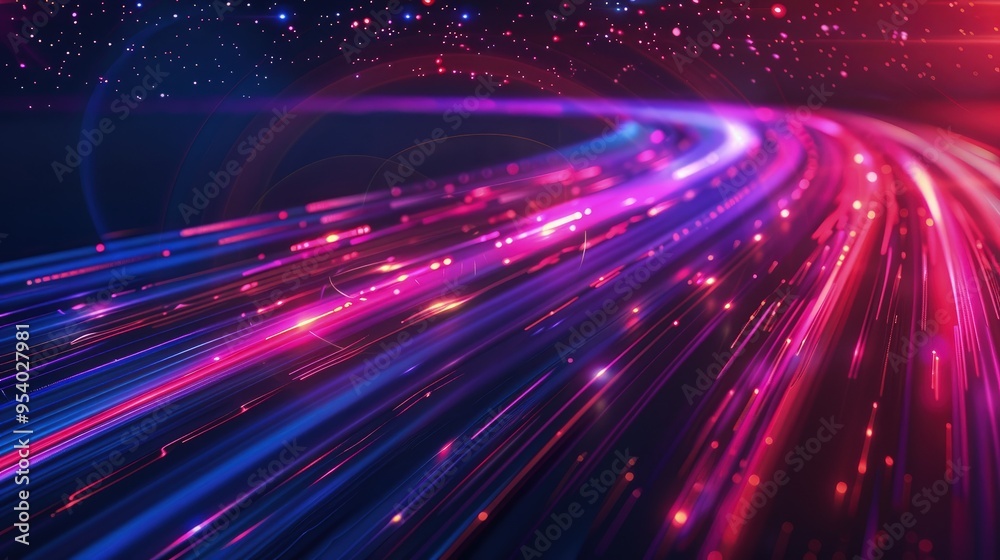 A vibrant abstract representation of light trails, conveying a sense of speed and motion in a digital environment. A vibrant abstract representation of light trails, conveying a sense of speed and motion in a digital environment.