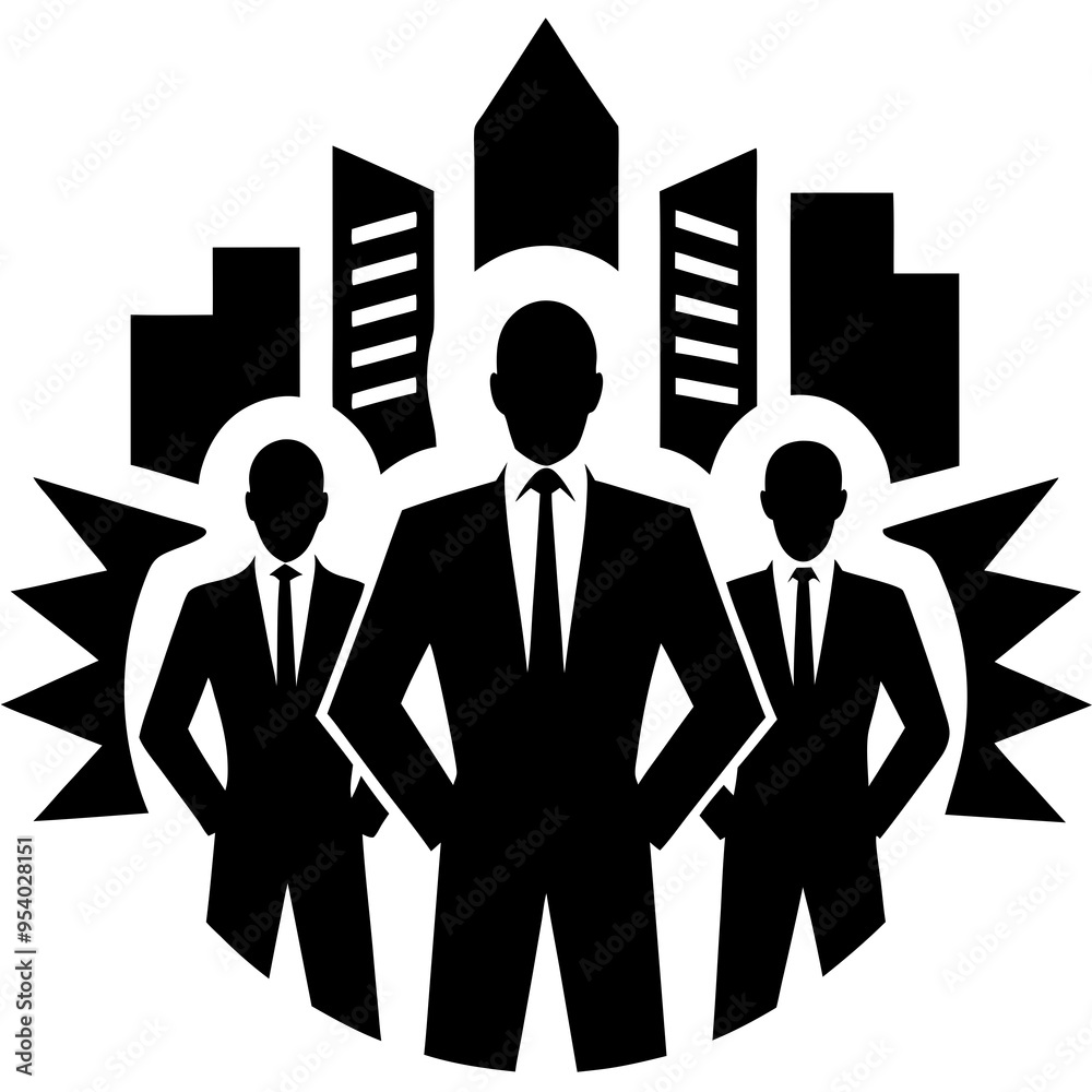 Corporate design elements silhouette vector illustration on a white background Corporate design elements silhouette vector illustration on a white background