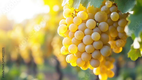 Fresh white grapes with vibrant colors