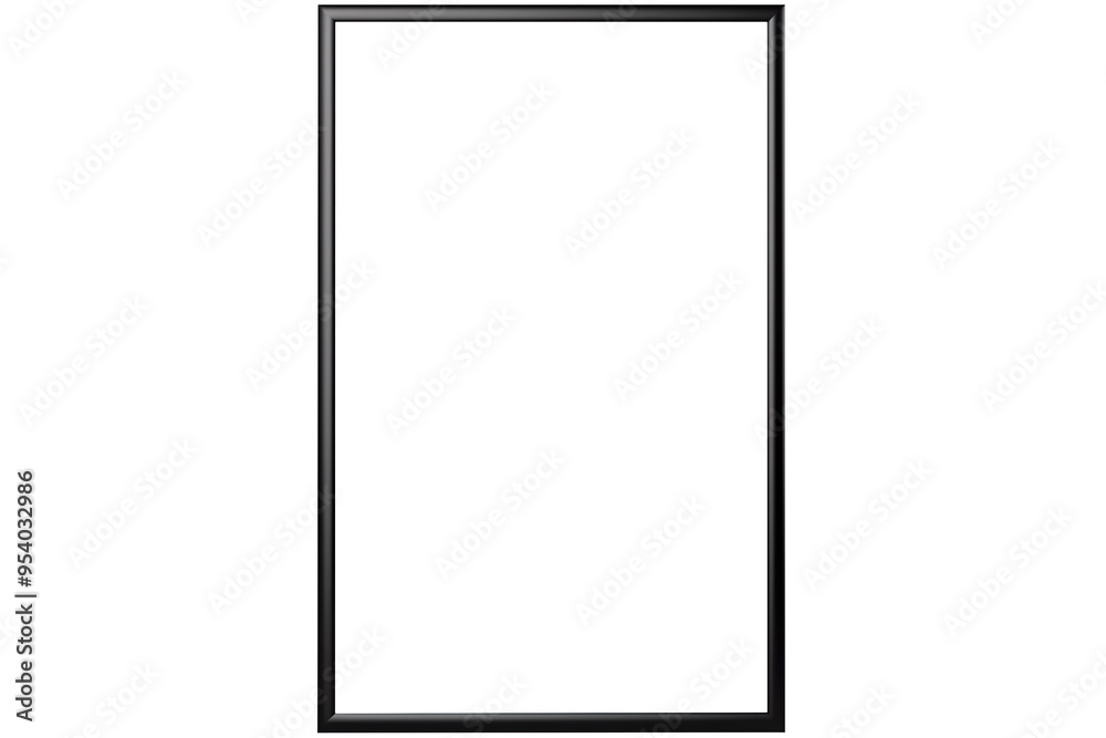 black modern metal picture frame isolated on clear white background black modern metal picture frame isolated on clear white background