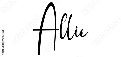 Allie - colore nero - parola nome scritta - ideale per websites, presentazioni, biglietti, banners, sweatshirt, stampe, cricut, silhouette, sublimazioni, etichette, adesivi
