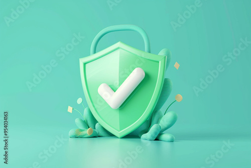3d graphic of a icon with a symbol