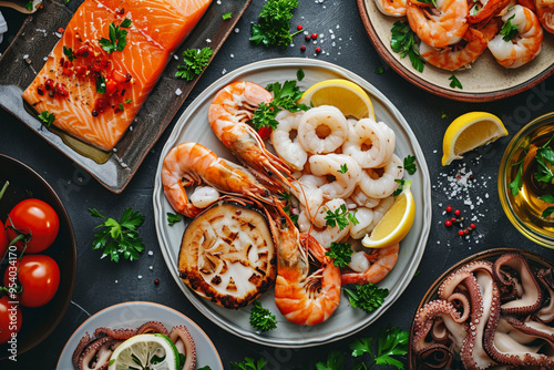 grilled shrimp and vegetables