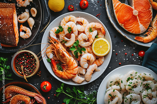 grilled shrimps with lemon