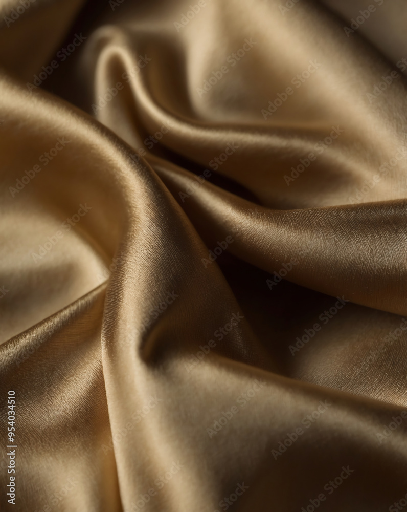 Close-up of luxurious gold silk fabric with soft folds and elegant texture Close-up of luxurious gold silk fabric with soft folds and elegant texture