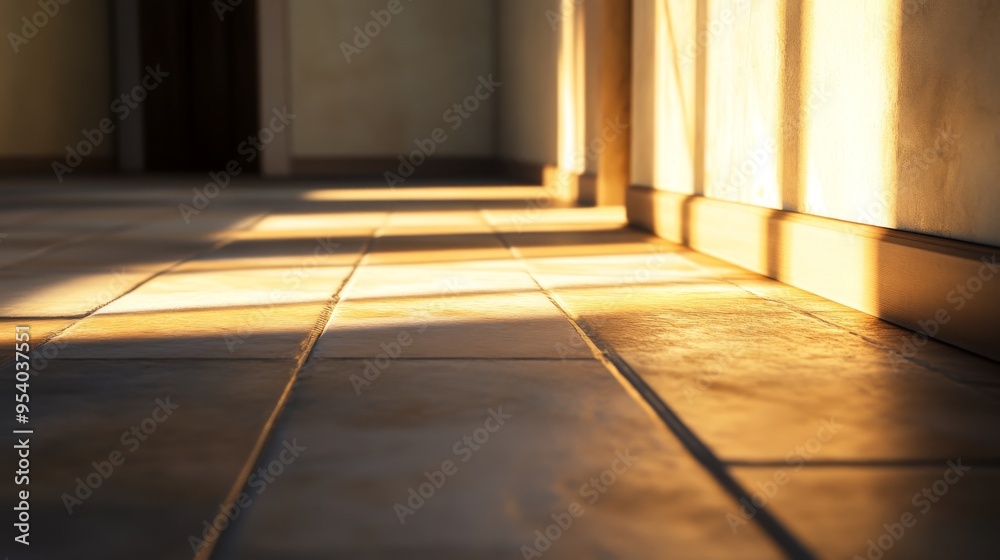 An empty space with sunlight reflecting off the surface. Sunlight dissipating and casting shadows in an empty space. An empty space with sunlight reflecting off the surface. Sunlight dissipating and casting shadows in an empty space.