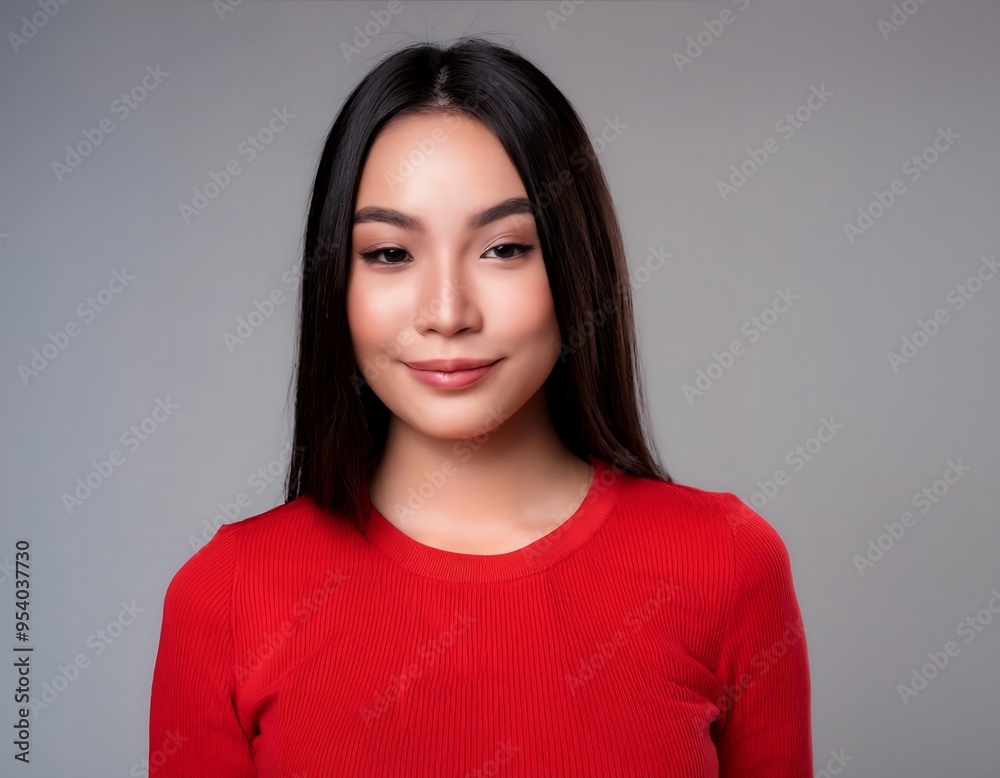 photo skinny girl wearing red underwear showing imperfections skin isolated gray color studio background photo skinny girl wearing red underwear showing imperfections skin isolated gray color studio background
