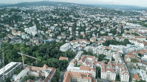 Canvas Print Aerial view of Bratislava city skyline on a summer afternoon, Slovakia