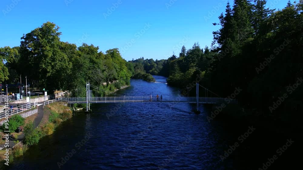 Aerial view of Inverness, Scotland - panoramic view of the city. Aerial view of Inverness, Scotland - panoramic view of the city.
