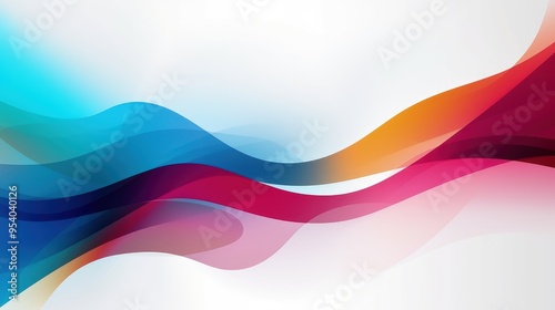 A vibrant abstract design featuring flowing waves of color in blue, pink, and orange, ideal for backgrounds or graphics.