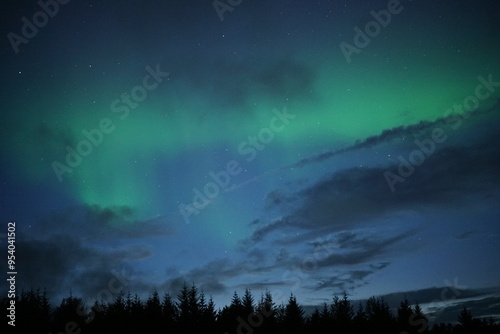 aurora borealis over the mountains