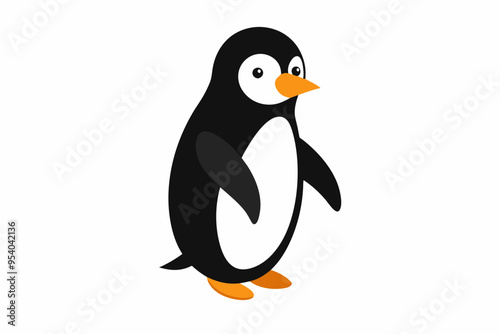  A walking penguin bird vector art illustration photo