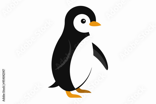  A walking penguin bird vector art illustration photo