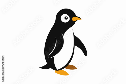  A walking penguin bird vector art illustration photo