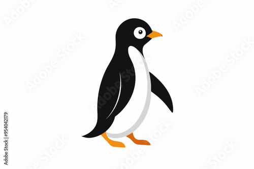  A walking penguin bird vector art illustration photo