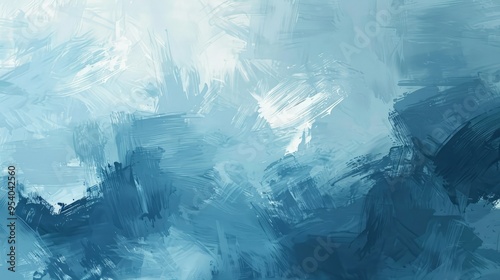 Wallpaper Mural A textured abstract painting in shades of blue, evoking a calm and serene atmosphere. Torontodigital.ca