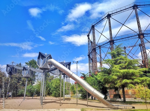 Photo of a playground set within the Technopolis City of Athens. photo