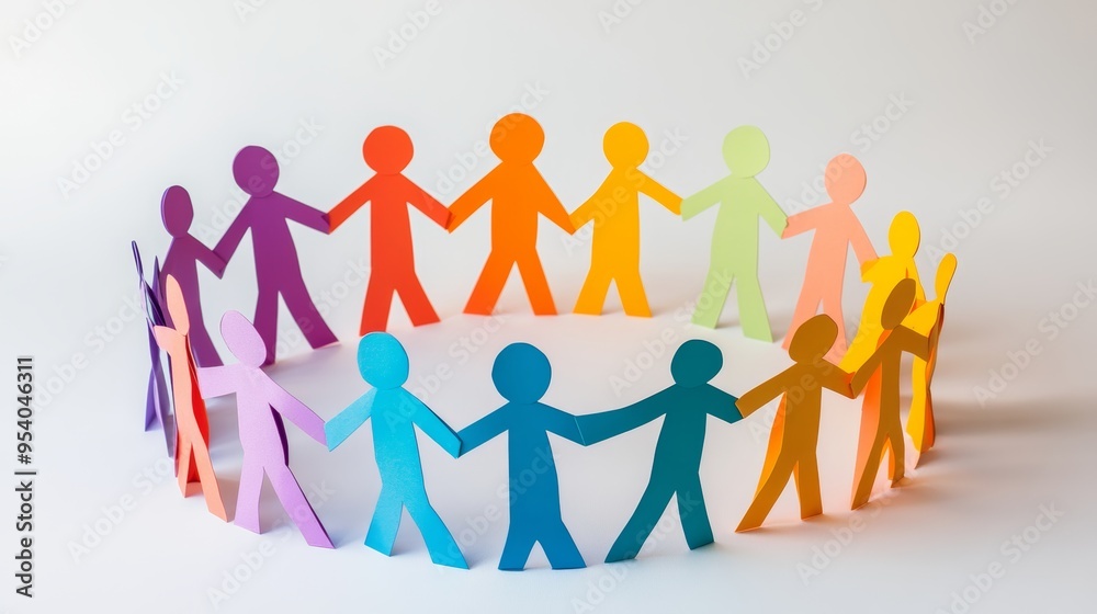 Paper people Holding Hands in a Circle of Diversity Paper people Holding Hands in a Circle of Diversity
