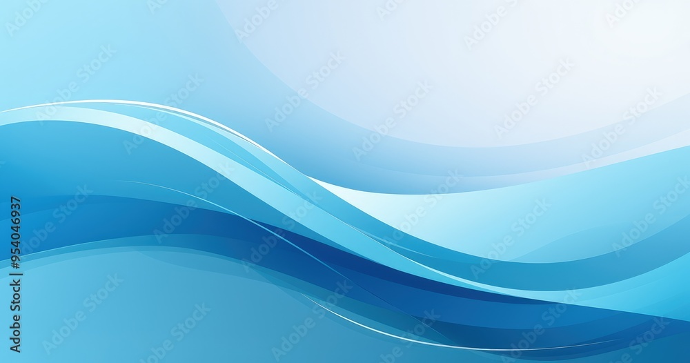 Fototapeta premium A smooth gradient of blue waves creating a calming and modern background suitable for various graphic design projects.