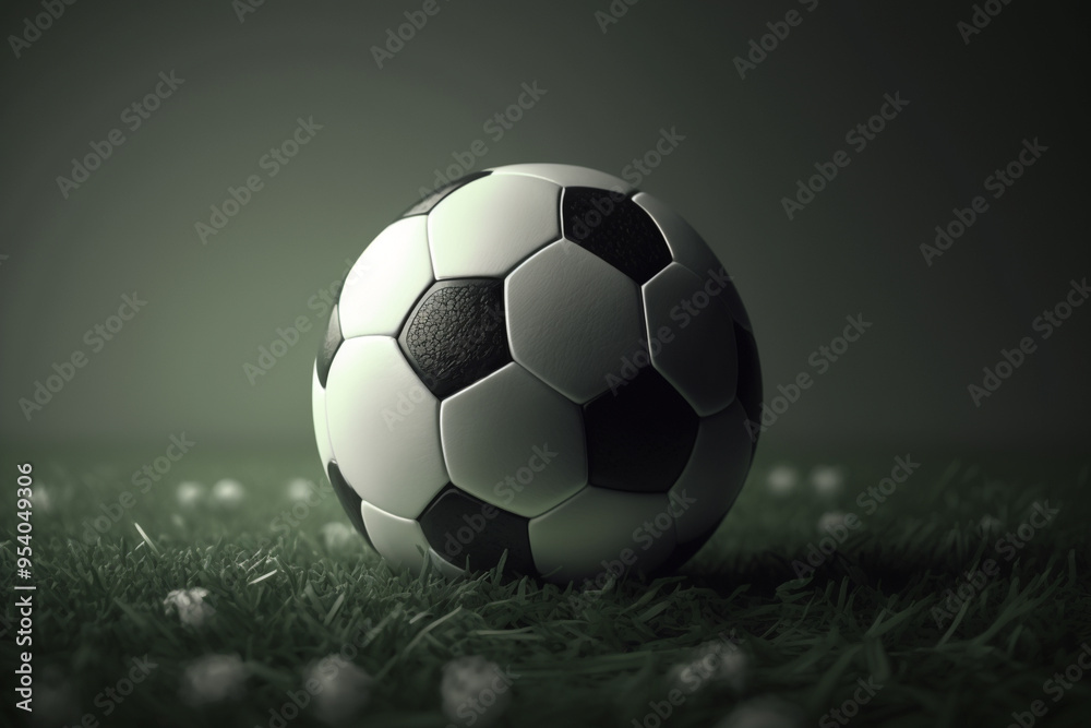 Fototapeta premium A soccer ball on a soccer field