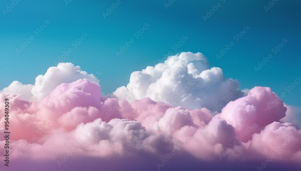 Realistic pastel clouds on blue sky with copy space Realistic pastel clouds on blue sky with copy space