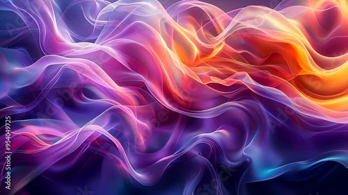 Wallpaper Mural Colorful abstract flowing waves, digital art. Creative design and inspiration concept Torontodigital.ca
