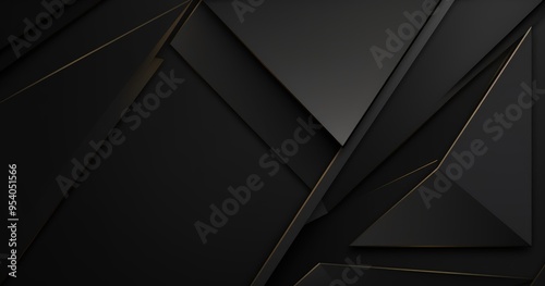 A sleek, modern abstract background featuring geometric shapes and a dark color palette with golden accents.