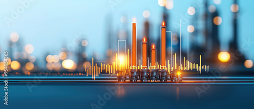 Oil price increase and supply and demand, visualizing the shift towards renewable energy photo