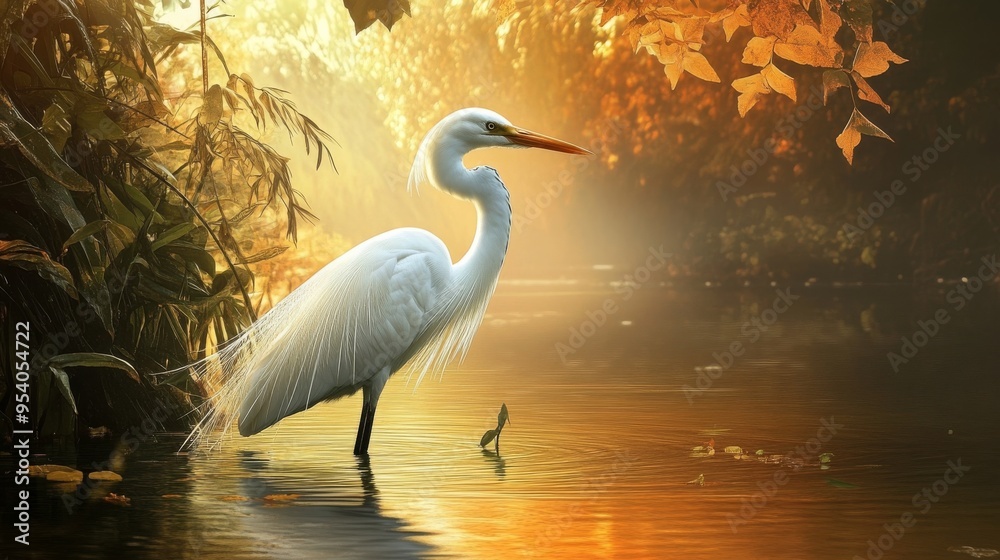 Fototapeta premium Nature and heron.