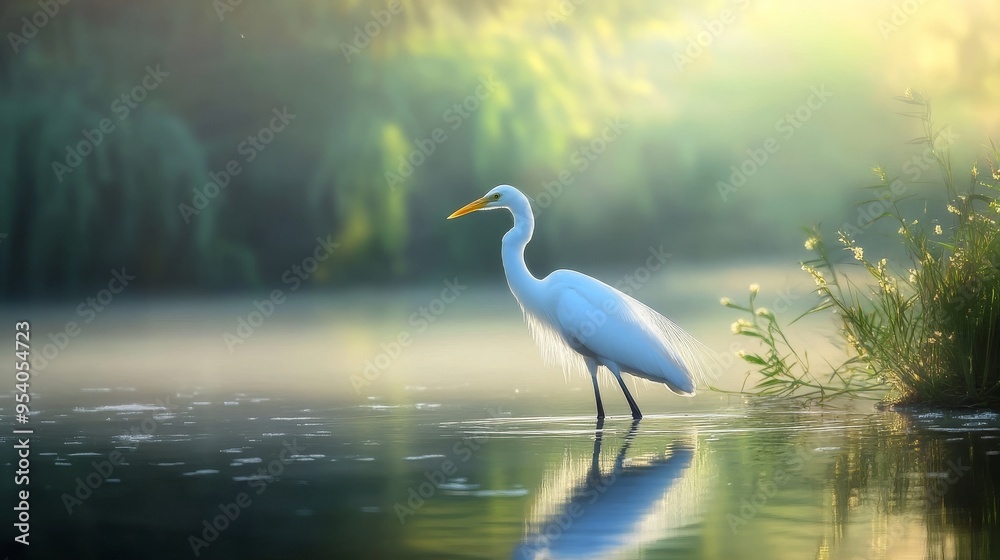 Naklejka premium Heron in nature.