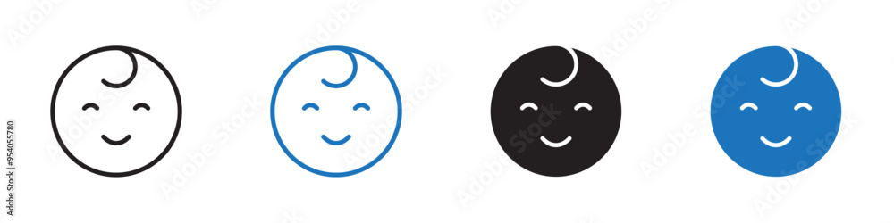 Fototapeta premium Baby icon Vector set outline