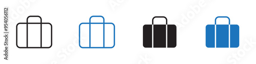 Briefcase icon Vector set outline