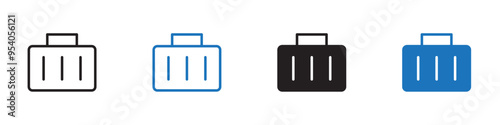 Briefcase icon Vector set outline