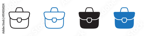 Briefcase icon Vector set outline