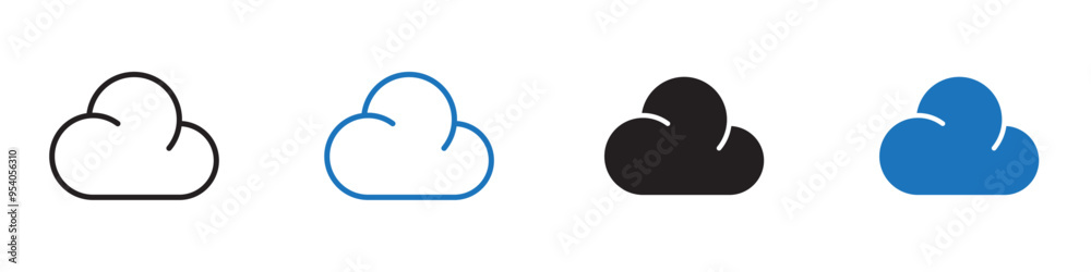 Cloud icon Vector set outline Cloud icon Vector set outline
