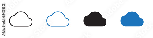 Cloud icon Vector set outline
