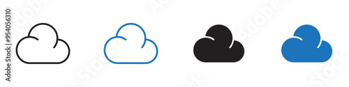 Cloud icon Vector set outline